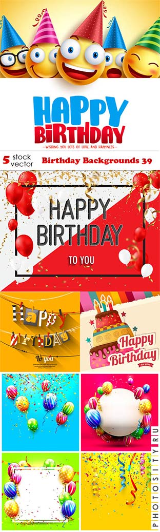 Векторный клипарт - День рождения / Birthday Backgrounds 39